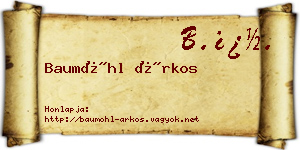 Baumöhl Árkos névjegykártya